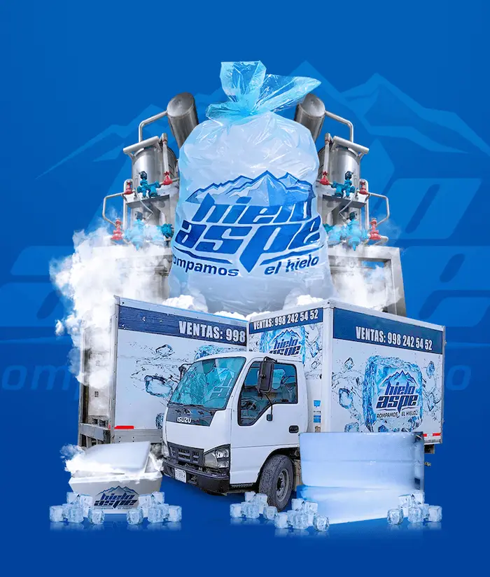 Venta de hielo Aspe en Cancún